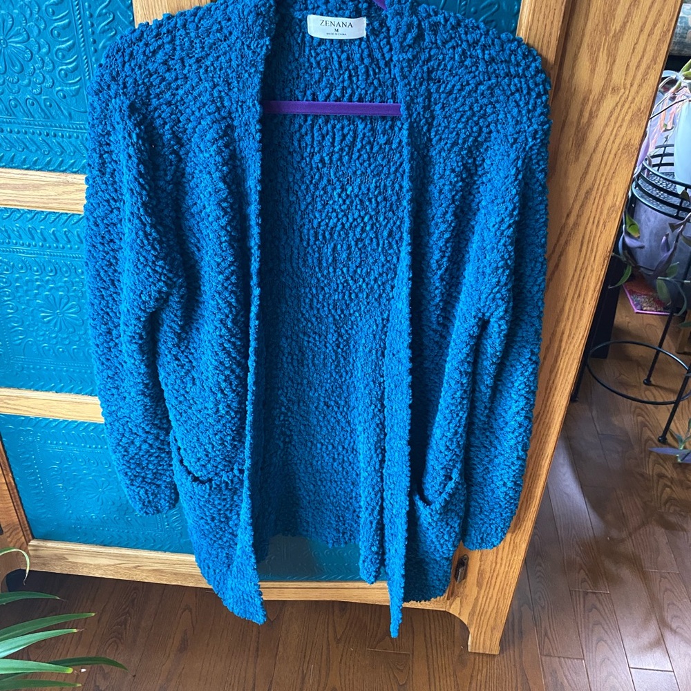 Textured Teal Cardigan